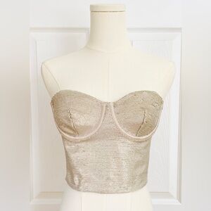 NWOT Zara Sequin Bustier Top Size M